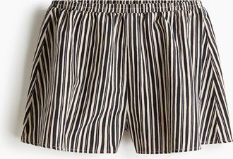 H&M Shorts aus Leinengemisch - Dunkelgrau/Gestreift