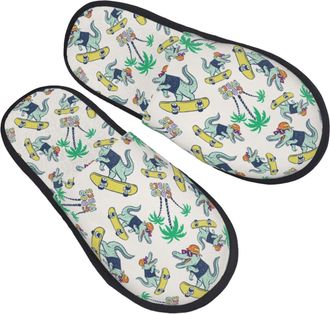 Generic Skateboard Cartoon Crocodile Unisex House Shoes Fluffy Shoes Soft House Slippers For Bedroom Indoor Outdoor L