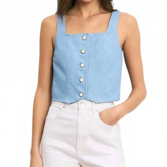 Veronica Beard Spensley Denim Vest In Bayside
