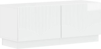 vidaXL Mueble De Tv Blanco Brillante Madera De Ingenier&iacute;a Vidaxl