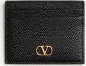 Valentino Garavani VLogo Signature Grainy Calfskin Card Holder Woman BLACK UNI