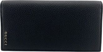 Gucci Black Leather Long Wallet (Bi-Fold) (Pre-Owned)