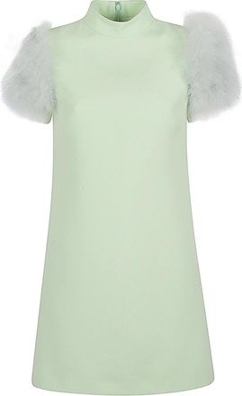 Valentino Garavani Feathered Wool And Silk Dress