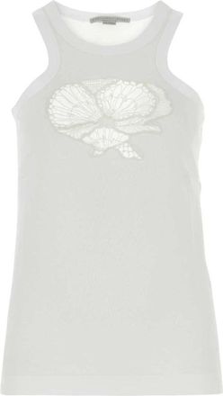 Stella McCartney Witte Katoenen Tanktop - Dames - Tops zonder mouwen - Wit - M - Katoen - Tops