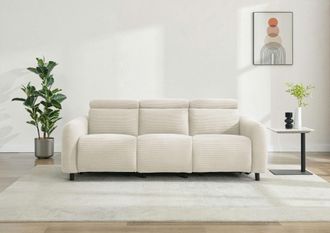 HOME AFFAIRE 3-Sitzer »SKAANE in Cord, Sofa mit manueller u. elektrischer Relaxfunktion« Relax-Funktion in 2 Sitzen, Kopfteilverstellung, Federkernpolsterung