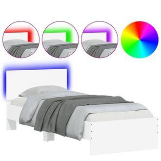 Berkfield Home Bed Frame without Mattress with LED Lights White 90x200 cm