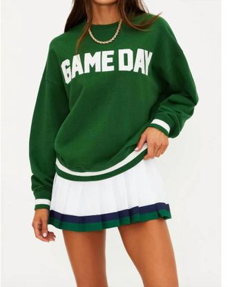 Beach Riot Devyn Game Day Sweatshirt In Green