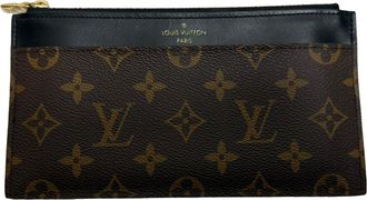 Louis Vuitton Louis Vuitton Monogram Canvas Slim Handtas in Bruin Leer