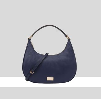 Paul Costelloe Womens Haina Leather Shoulder Bag - Blue - One Size