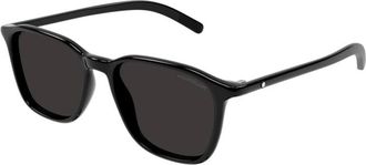 Montblanc Zwart Grijs Zonnebril Mb 0325S 001 - unisex - Zonnebrillen - Zwart - 52 MM - Accessoires
