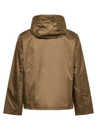 Prada Mens Hooded Jacket Olive Re-Nylon Recycled Polyamide Bomber