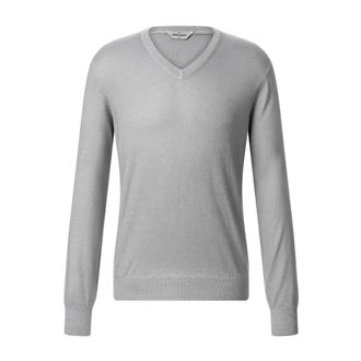 Gran Sasso Cashmere Knitwear, male, Gray, Size: 2XL V-neck Cashmere Sweater