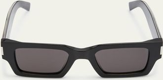 Saint Laurent Logo Acetate Rectangle Sunglasses
