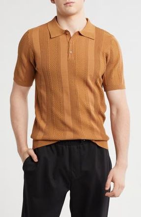 T.R. Premium Textured Sweater Knit Polo in Camel at Nordstrom Rack, Size Xxx-Large