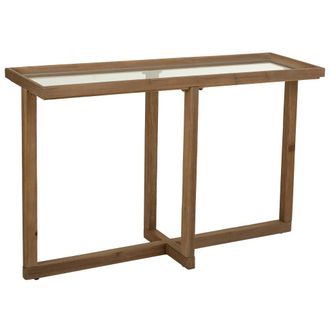 Wanderlust Deco Wanderlust Deco - Recibidor De Madera Y Cristal Marron 120x33x75