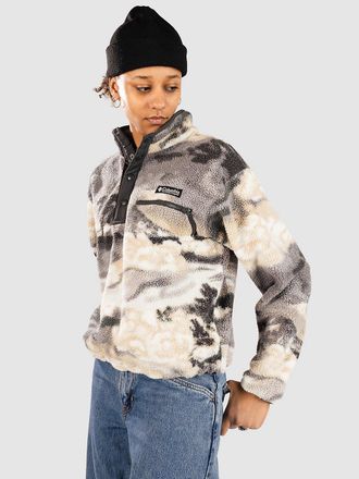 Columbia Helvetia II Printed Cropped Half Snap Half-Zip Fleece Pullover schwarz