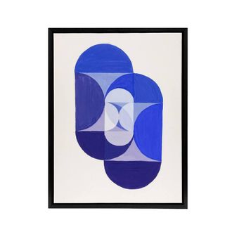 Artery8 Joseph Schillinger Key Blue Abstract Painting Framed Canvas Art Print | Size: W24 x H32