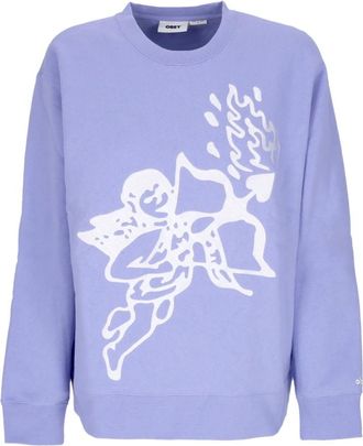 Obey Digital Violet Crewneck Fleece Sweatshirt - Dames - Sweatshirts - Paars - S - Katoen - Hoodies & sweatvesten