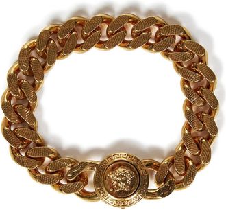 Versace Gouden Kettingarmband met Medusa Sluiting - Heren - Armbanden - Geel - M - Accessoires