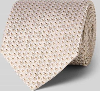 Olymp Seidenkrawatte im Allover-Look (7,5 cm) in Beige, Gr&ouml;&szlig;e 1