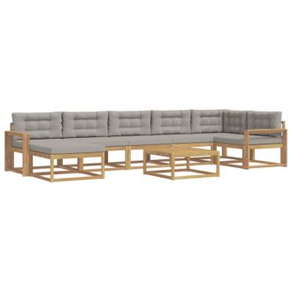 vidaXL Conjunto De Sof&aacute;s De Exterior 8 Pcs Blanco Y Gris Claro Vidaxl