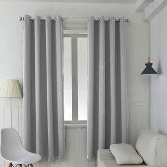 OEM Cortinas T&eacute;rmicas Opacas De 2 Piezas Para Sal&oacute;n - 140 X 240 Cm (gris Claro)
