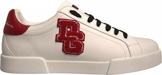 Dolce & Gabbana White Leather DG Logo Low Top Sneaker Mens Shoes (Pre-Owned)