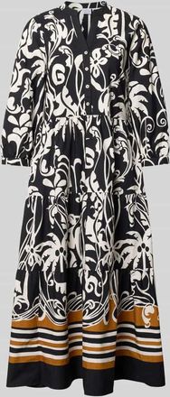 Emily van den Bergh Midikleid mit Eingrifftaschen und 3/4-Arm in Black, Gr&ouml;&szlig;e 36