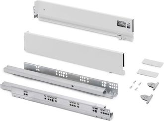 Emuca Emuca - Caj&oacute;n Exterior Vertex Con Regulaci&oacute;n 3d De Altura 93mm, 60kg, Profundidad 500mm, Acero, Pintado Blanco