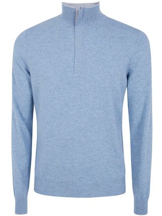 Gran Sasso Sweater Zip Turtle Neck Long Sleeves Zip Turtle Neck