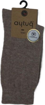 Generic 1 Pair Beige Lambswool Socks Knitted Ladies Premium Woollen Thermal Warm Winter Comfy Walking UK Size 3-7 or EUR Size 36-40