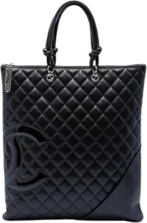 Chanel Pre-owned Tote Bags, female, Black, Size: ONE SIZE Pre-owned Cambon Ligne Tote