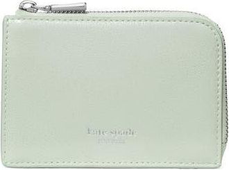 Kate Spade New York mini glazed leather zip card case in Mint Frosting at Nordstrom Rack