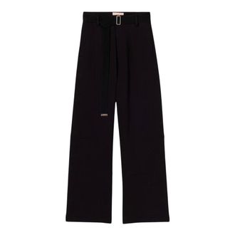 Plan C Pantalones Anchos - Trousers - Mujer - Negro - M