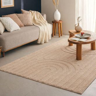 Nazar Rugs Alfombra de sal&oacute;n arco de c&iacute;rculo crema 80x150