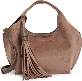 Dolce Vita Galen Faux Suede Crossbody Bag in Dark Taupe at Nordstrom Rack