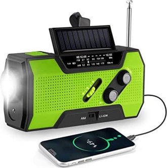 OEM Radio De Emergencia A Pilas - Radio De Cuerda - Radio De Emergencia - Radio De Emergencia Solar De Cuerda - Verde