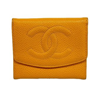 Chanel Orange Grained Calfskin Coin Purse/Coin Case (Pre-Owned)