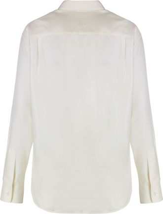 Celine Womens Silk Twill Loose Shirt White