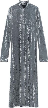 Forte_Forte Grey Velvet High-neck Dress