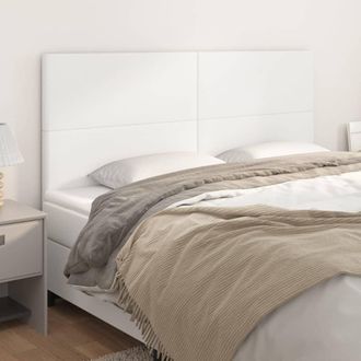 vidaXL Cabeceros 4 Unidades De Cuero Sint&eacute;tico Blanco 100x5x78/88 Cm Vidaxl