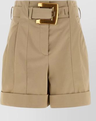 Balmain anthem tailored shorts belt loops buckle