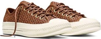 Converse Chuck 70 Woven Leather Low Top Sneaker in Unearthed/Unearthed/Egret at Nordstrom, Size 8.5