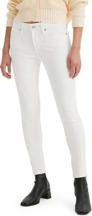 Levi's 711 Jeans Womens White Denim Mid Rise Skinny Leg Zip Fly JZZ1315