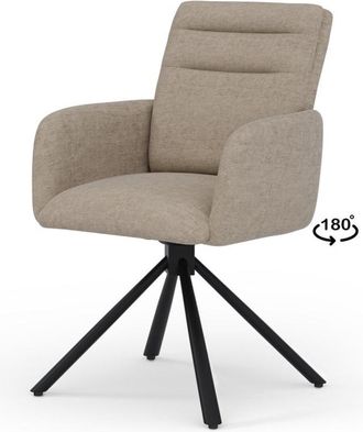 Koketto Home Silla giratoria cómoda con asiento tapizado en color topo
