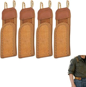 Generic Metal Hook Elastic Belt, 4PCS No Buckle Belts for Men Women, Adjustable Invisible Side Elastic Buckleless Belt Hooks, Comfortable Side Elastics Stretc