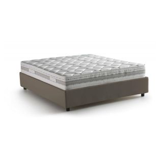 Dmora Talamo Italia - Cama Matrimonial Elena, Cama Contenedor Con Tapizado En Ecopiel, 100% Made In Italy, Apertura Frontal, Con Colch&oacute;n 140x190 Cm Incluido
