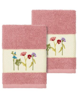 Linum Home Textiles Turkish Cotton Serenity 2Pc Embellished Washcloth Set