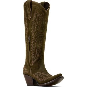 Ariat Casanova Western Boot in Soft Olive Suede at Nordstrom, Size 6.5