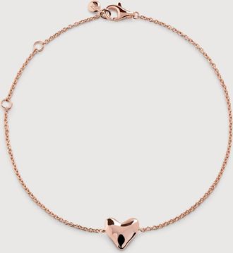 Monica Vinader Rose Gold Heart Chain Bracelet
